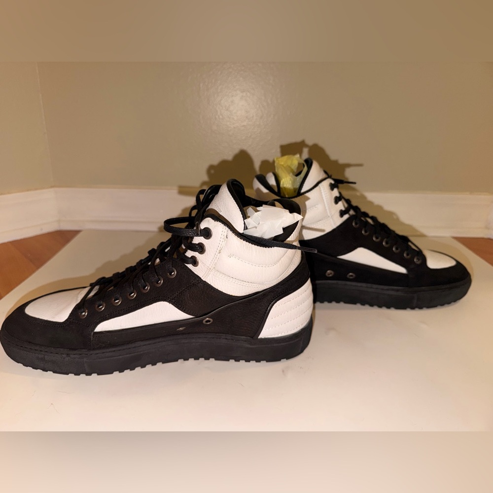 ETQ Amsterdam High 2 Leather Sneakers Black White - Picture 8 of 12